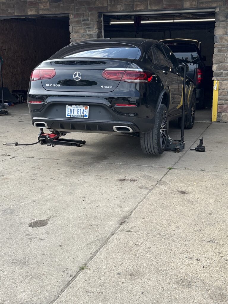 Vehicle at the Montcalm Auto Repair shop entrance